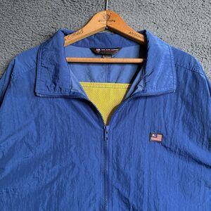 Vintage Ralph Lauren Polo Jeans Mens Hooded Full Zip Windbreaker Jacket 2XL